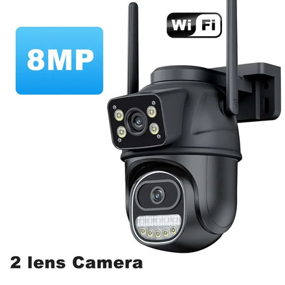 8K 16MP WiFi Camera Outdoor Four Lens Four Screen Security CCTV Camera 8X Zoom Bluetooth Auto Tracking Video Surveillance ICsee